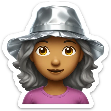 Conspiracy theorist girl wearing tin-foil hat sticker