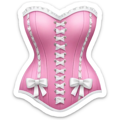 Pink corset with white bows  sticker