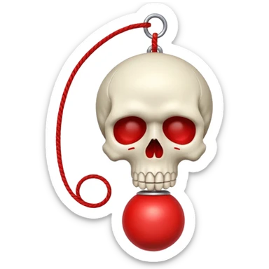 Skull Yo-Yo with a string going up sticker