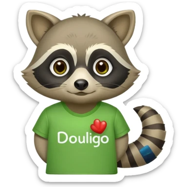 Duolingo if the mascot was a green raccoon sticker