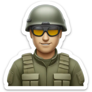 danish soldier from the side wearing vr glasses sticker