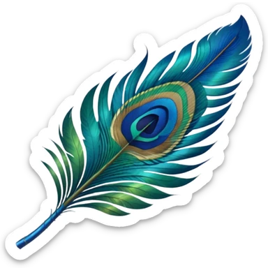 Peacock feather sticker