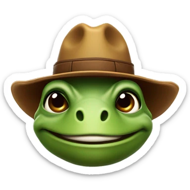 Schildpad met cowboyhoed  sticker