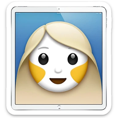 modern new iPad, minimal, flat, in the style of the Apple phone emoji sticker