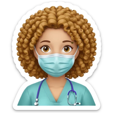 curly nurse sticker
