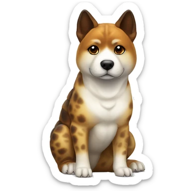 Tortoise shell no white Akita Inu skinny with no white sticker