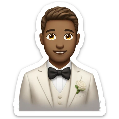 Wedding Brown hair guy light skin sticker
