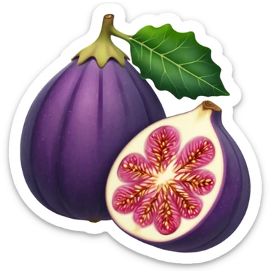 Please create a emoji of a single half of a fig  sticker
