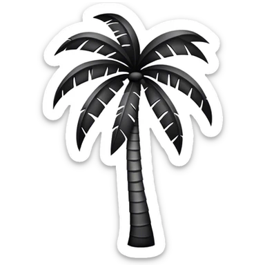 black and white palm tree  sticker