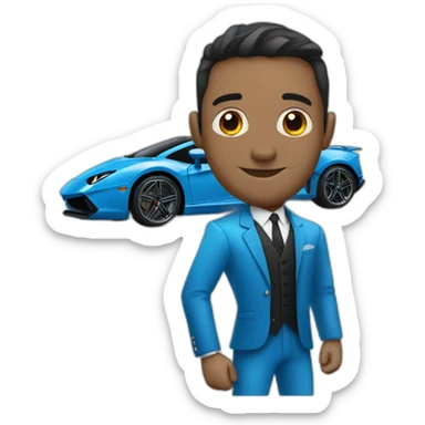 blue lamborgini facing right sticker