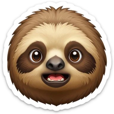 Perezoso con cara de enojado hazle como una x en el lado izquierdo de la cara  sticker