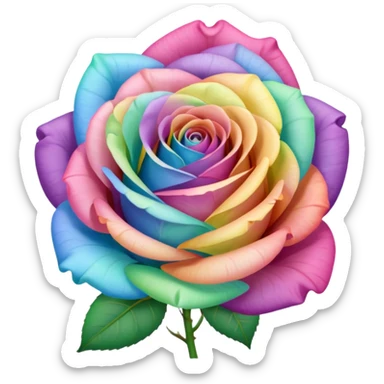 Pastel Rainbow Rose sticker