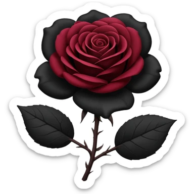 black rose, without green leaves, just flower sticker