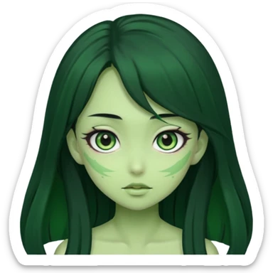 Anime Dragon Lady She/Her Green sticker