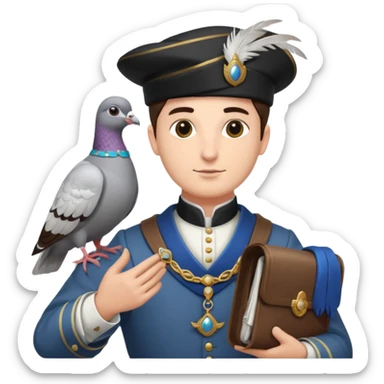 Lord sending another lord a carrier pigeon sticker