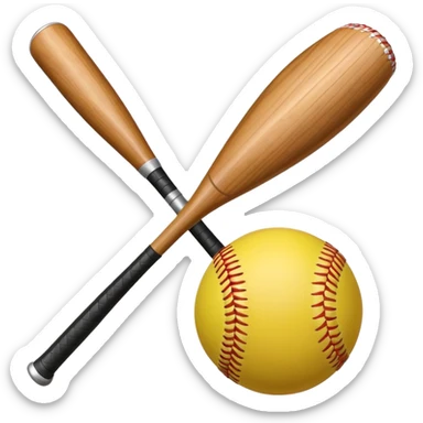 Softball bat and ball sticker