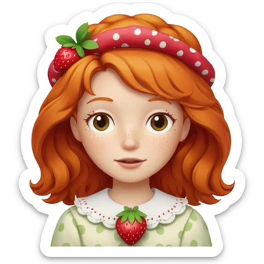 strawberry shortcake ginger girl with freckles sticker