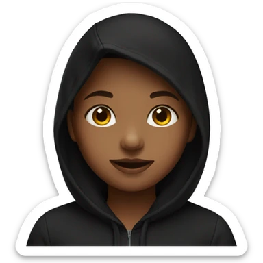Girl wearing black hoodie sticker