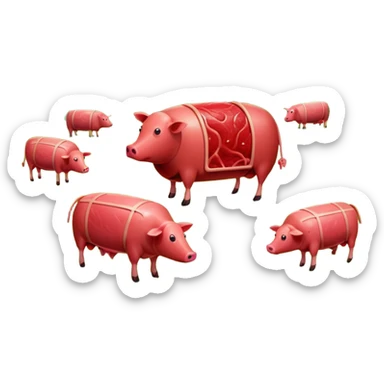 surrealist spam art meat french countryside landscape  sticker