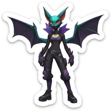 Dark Anthro Cool Noivern-Quiana-Pokémon Punk Techwear Full Body sticker