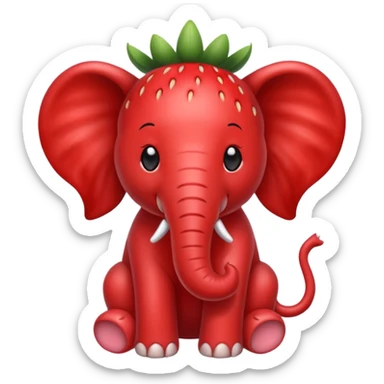 Strawberry elefant but red sticker