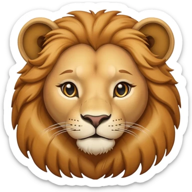 neutral headshot of a confident female lion sticker