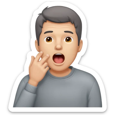 yawning  man in sweater sticker