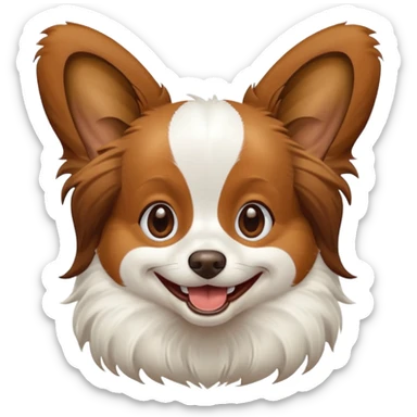 Papillon dog laughing sticker