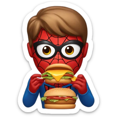 Spider man eating a Burger  sticker