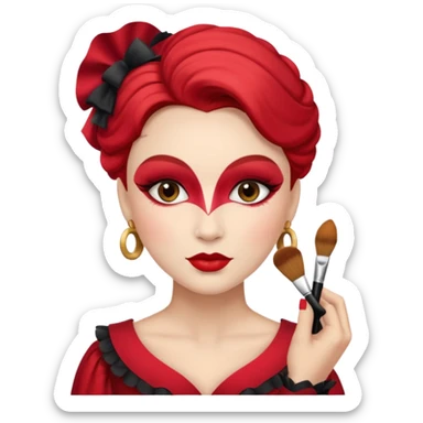 theater player doing make up sticker