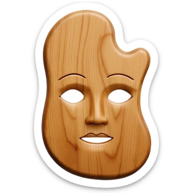 wood face gua sha tool, classic gua sha shape, warm wood tone, no text sticker