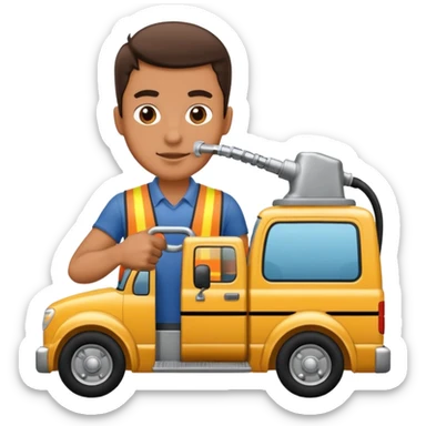 Homme met de l'essence dans le camion sticker