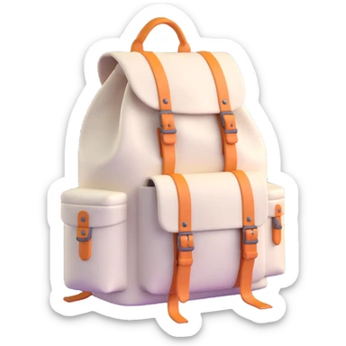 white camping backpack sticker