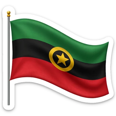 Red black and green pan African flag sticker