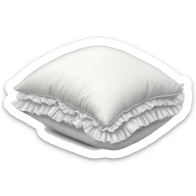 White satin ruffled pillow  sticker