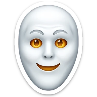 man face wearing a ghost emoji mask sticker