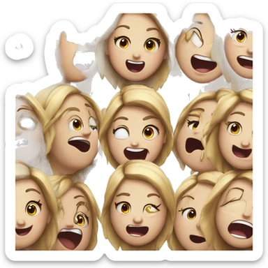 Hysteria laughter of a funny girl with tears  sticker