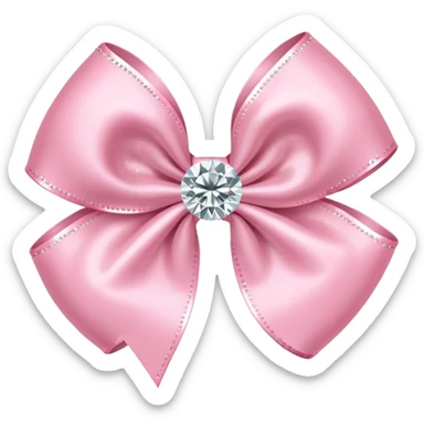 Baby pink bow with diamonds  sticker