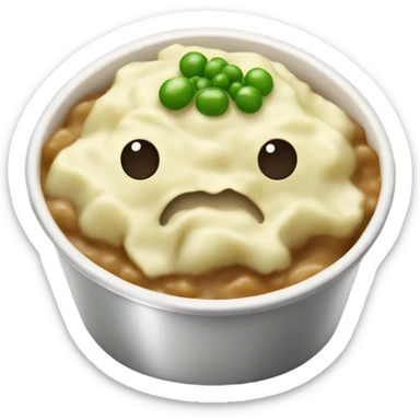 mashed potatoes with gravy and peas sticker