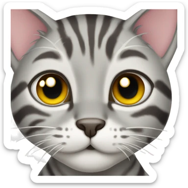 Silver Bengal female cat sticker