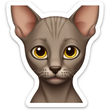 Brown hairless cat sticker