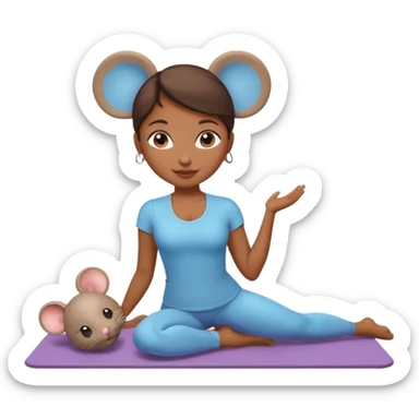Pilates girl mocca mouse  sticker