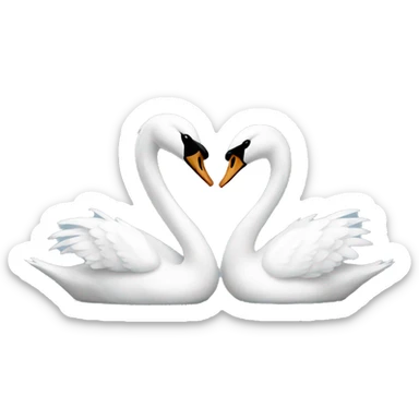 Swan couple love sticker