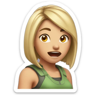 girl rage gamer sticker