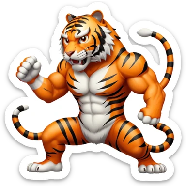 angry Tiger Full Body sticker