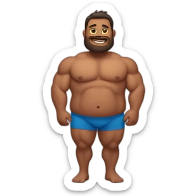 muscular man with fat belly sticker