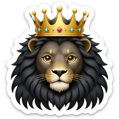 Black Lion with crown sticker