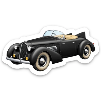  the animated series Batmobile loosely based on 1936 cord 812 (flat long square body line) stealthy understated rat rod  sticker