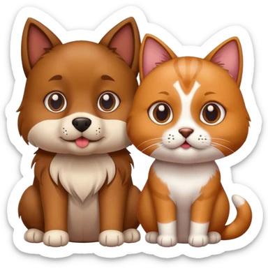 dog + cat sticker