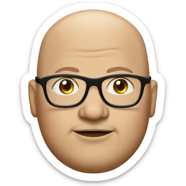 fat bald guy with glasses  sticker